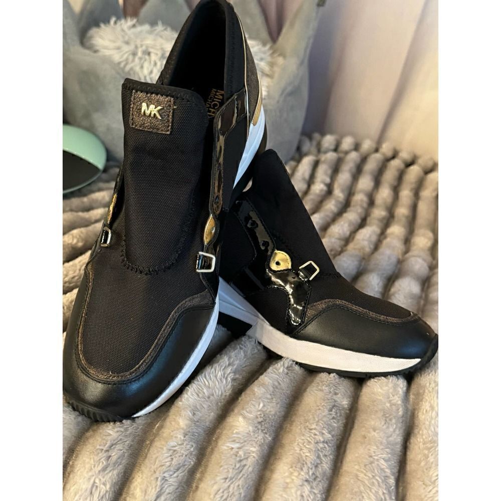 Michael kors mk LIvi trainer wedge sneakers fashion sz 10 - Picture 5 of 8